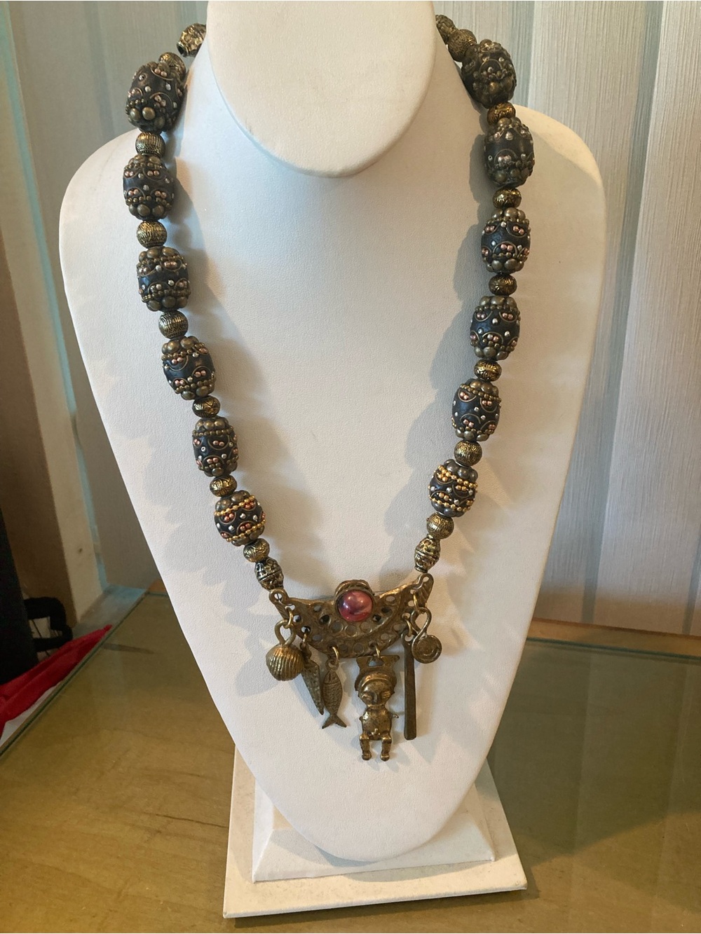 African/Egyptian Pendant Necklace.  Hand Made